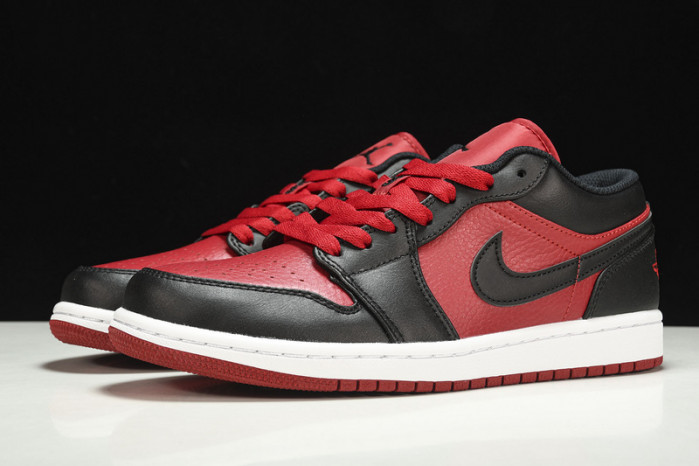 Jordan 1 Low Black Gym Red - 553558-610