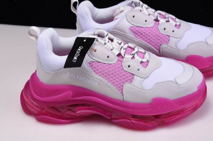 BL TRIPLE S TRAINERS CLEAR SOLE  WHITE PINK   541624  W09OH  1012