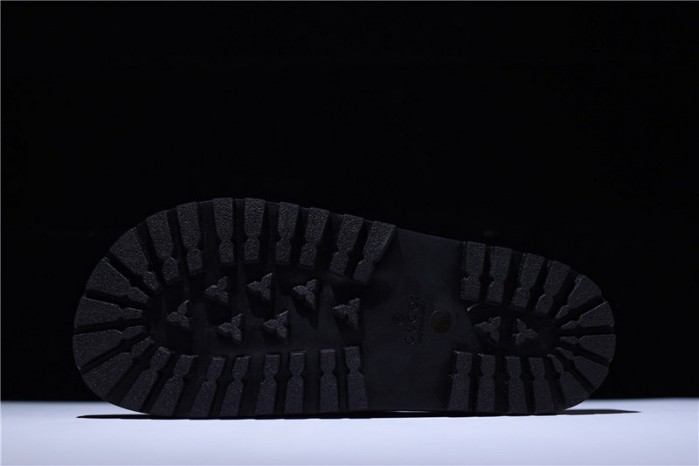 GC Leather SLIDE SANDAL black WITH GG LOGO mens